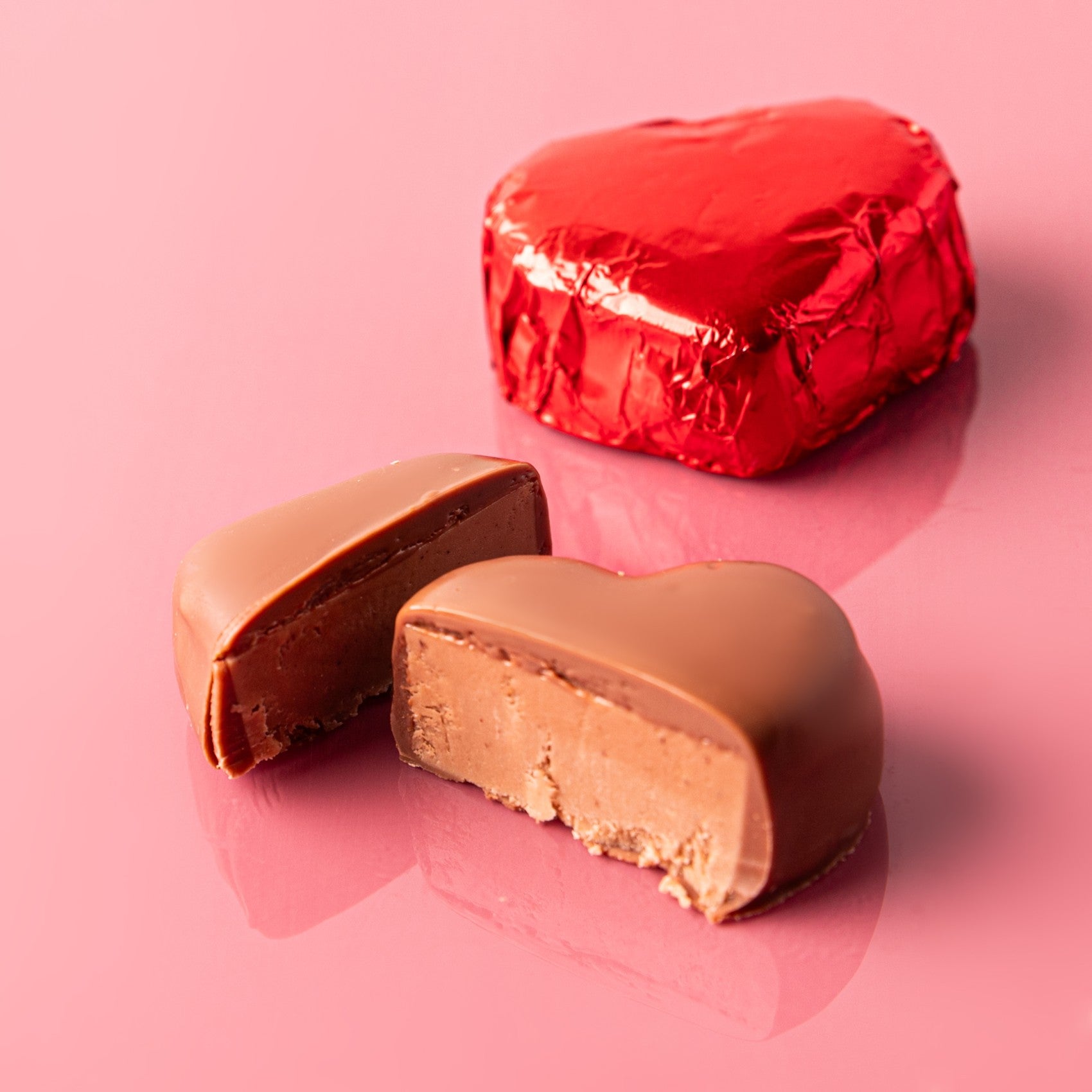 Foil-Wrapped Milk Chocolate Gianduja Heart