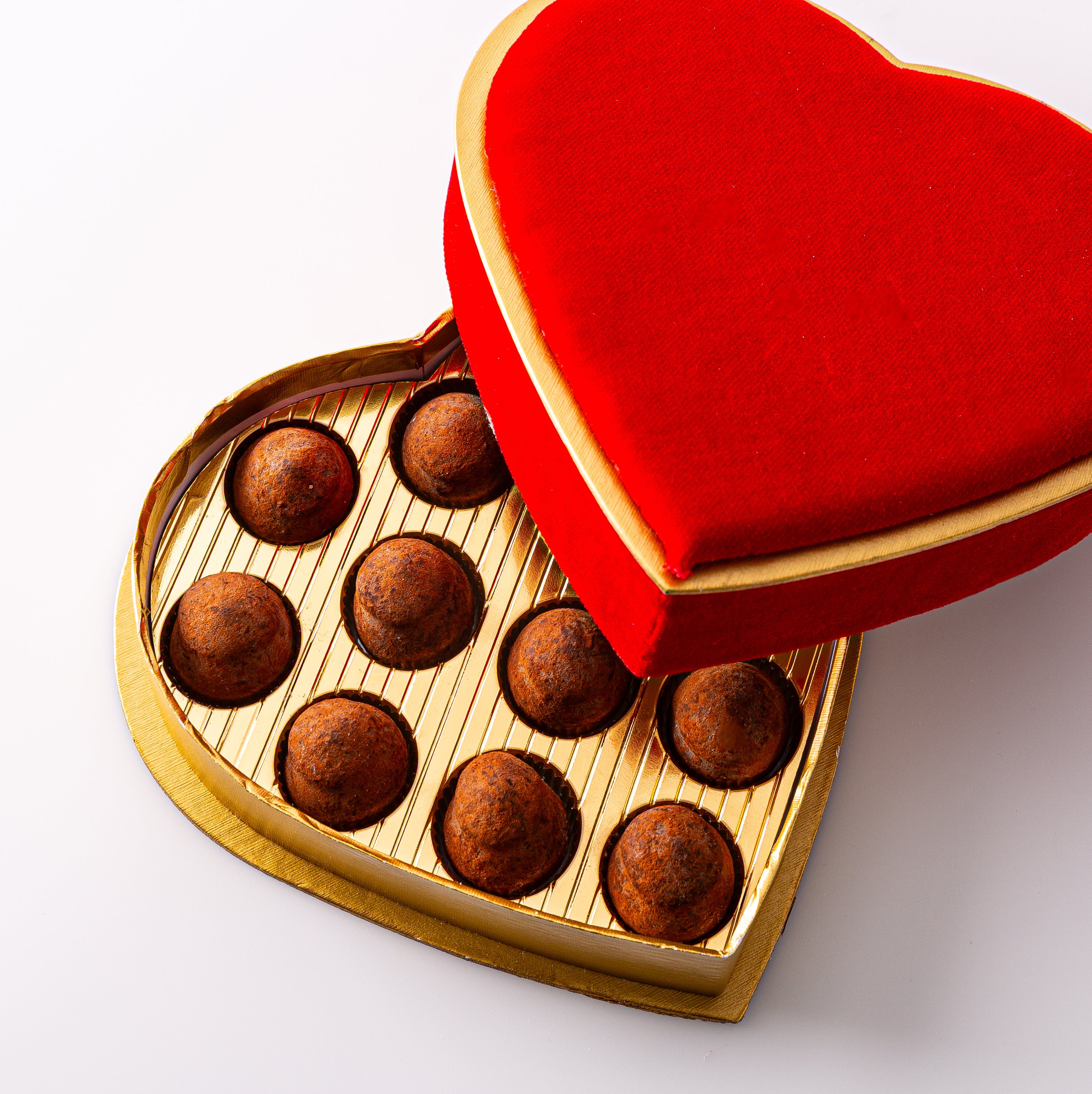 Valentine's Red Velvet Heart Gift Box