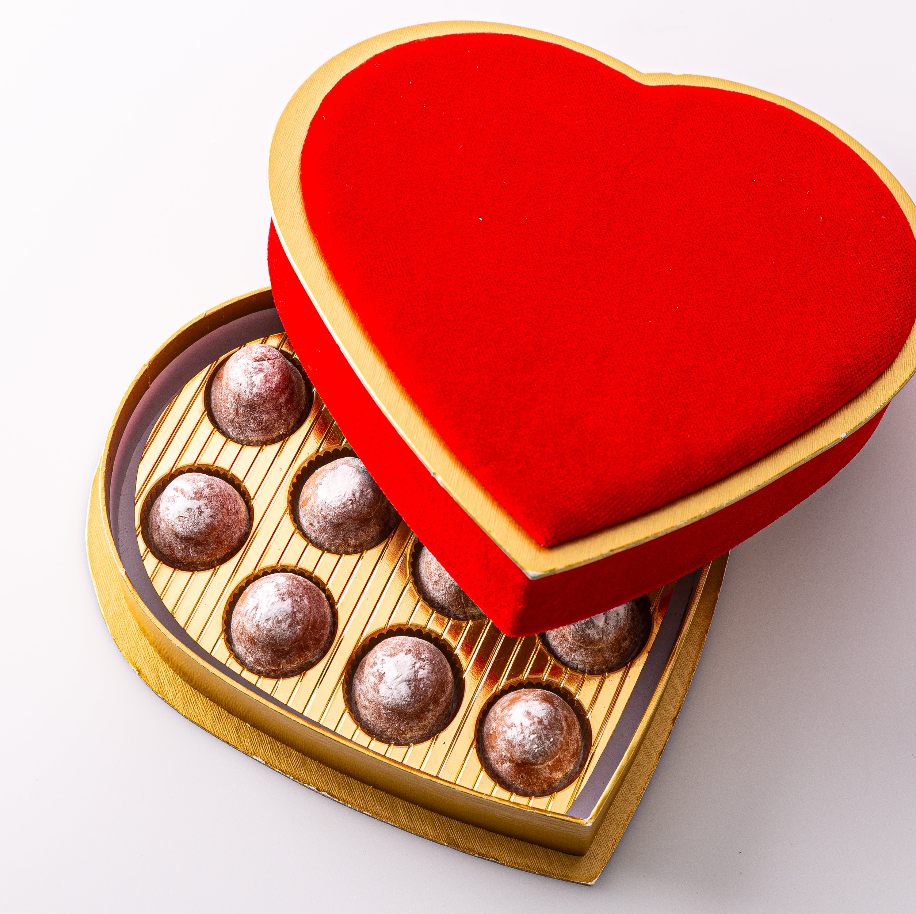 Valentine's Red Velvet Heart Gift Box