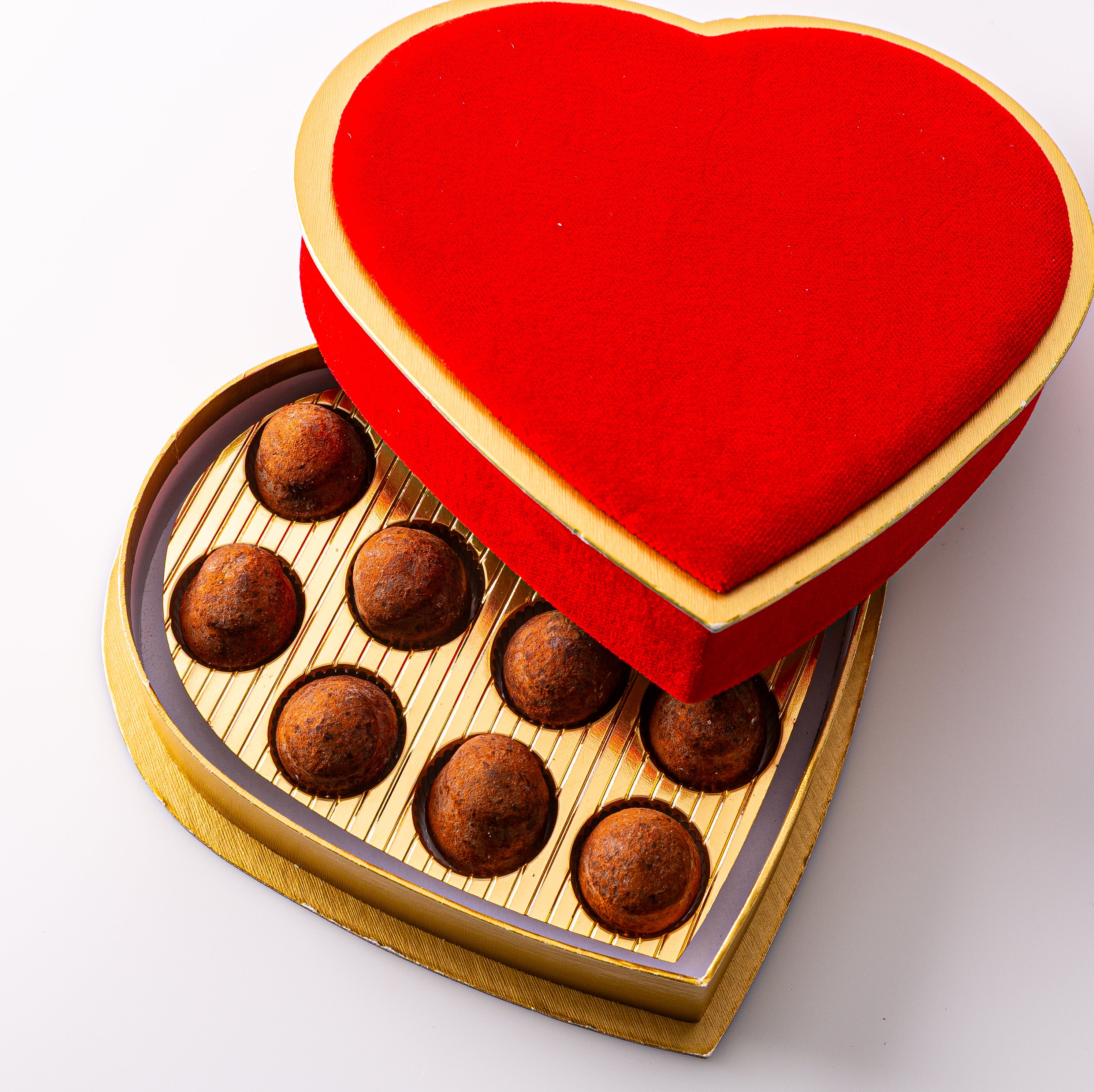 Valentine's Red Velvet Heart Gift Box