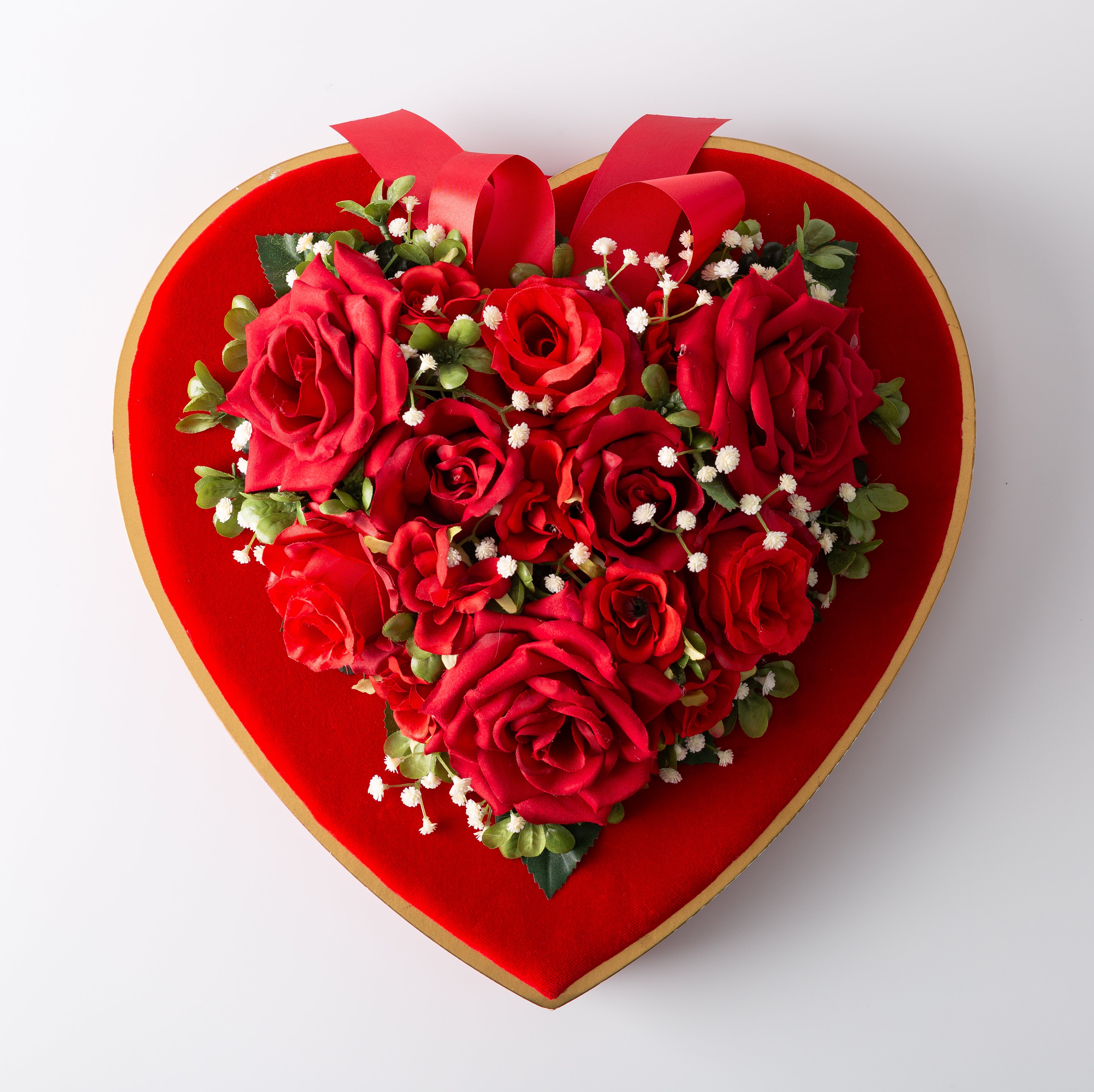 Valentine's Red Velvet Heart Gift Box