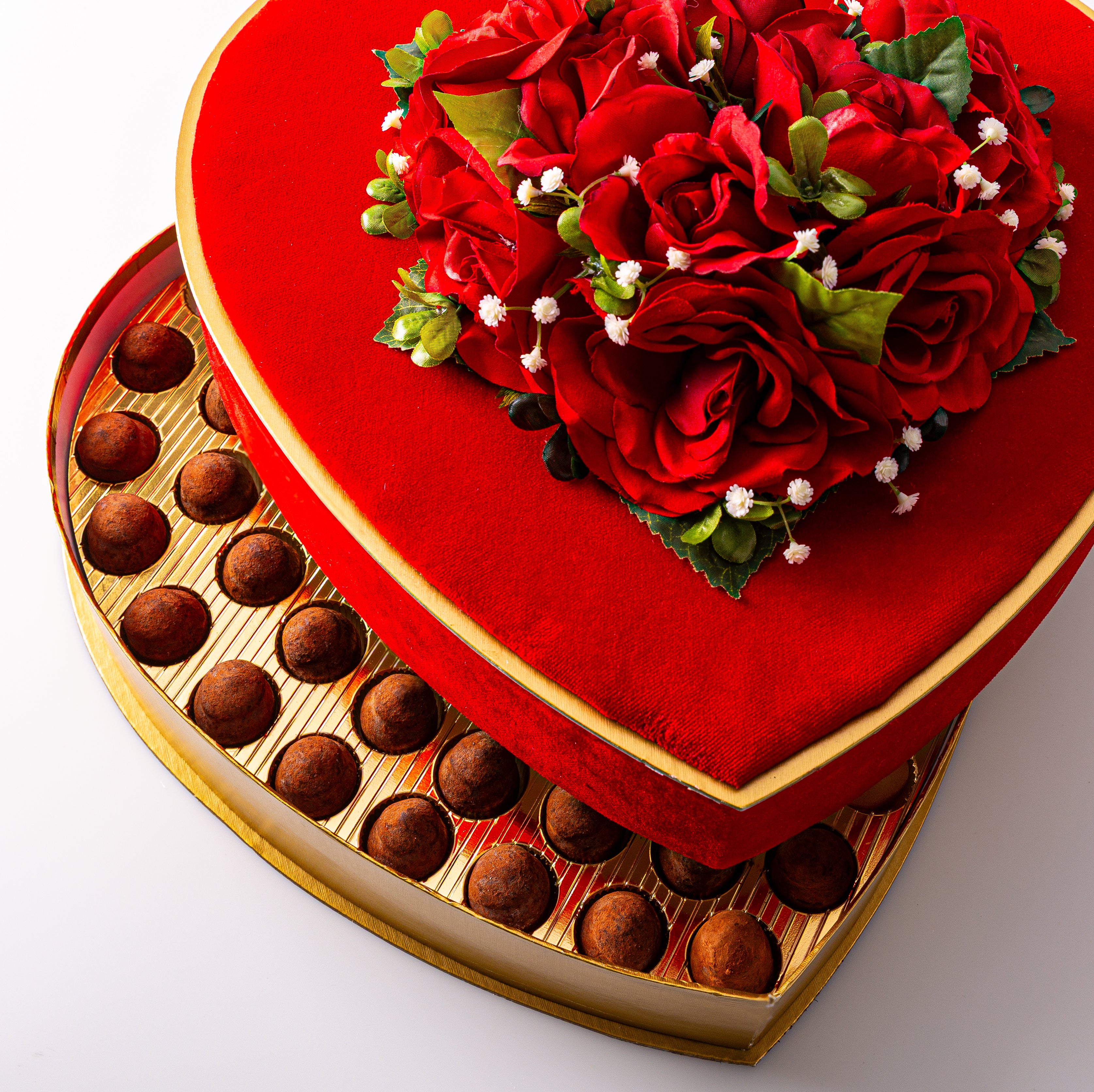 Valentine's Red Velvet Heart Gift Box