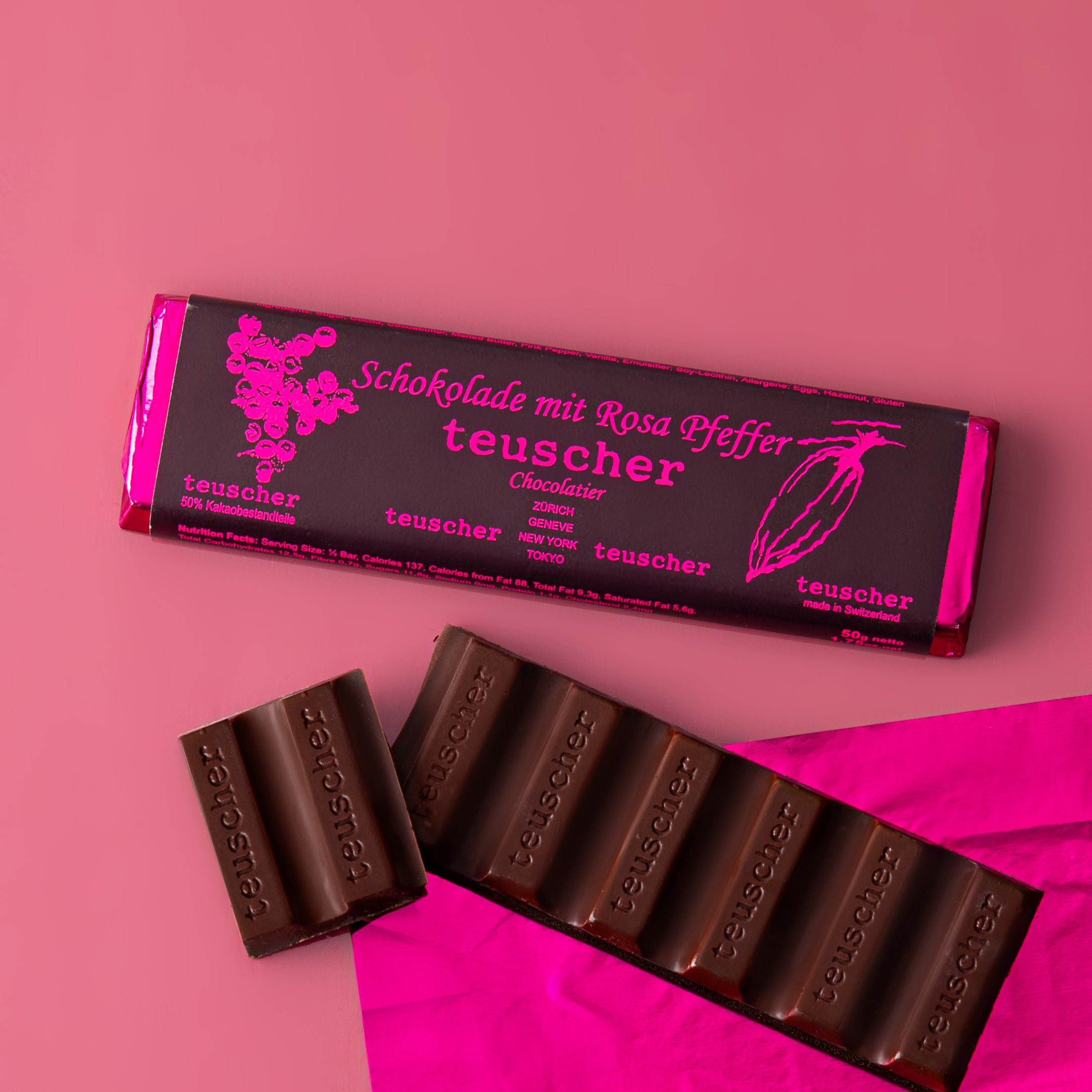 Dark Chocolate Bar with Pink Pepper