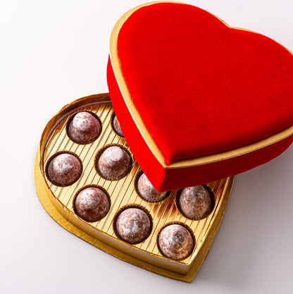 Valentine's Red Velvet Heart Gift Box