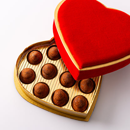 Valentine's Red Velvet Heart Gift Box