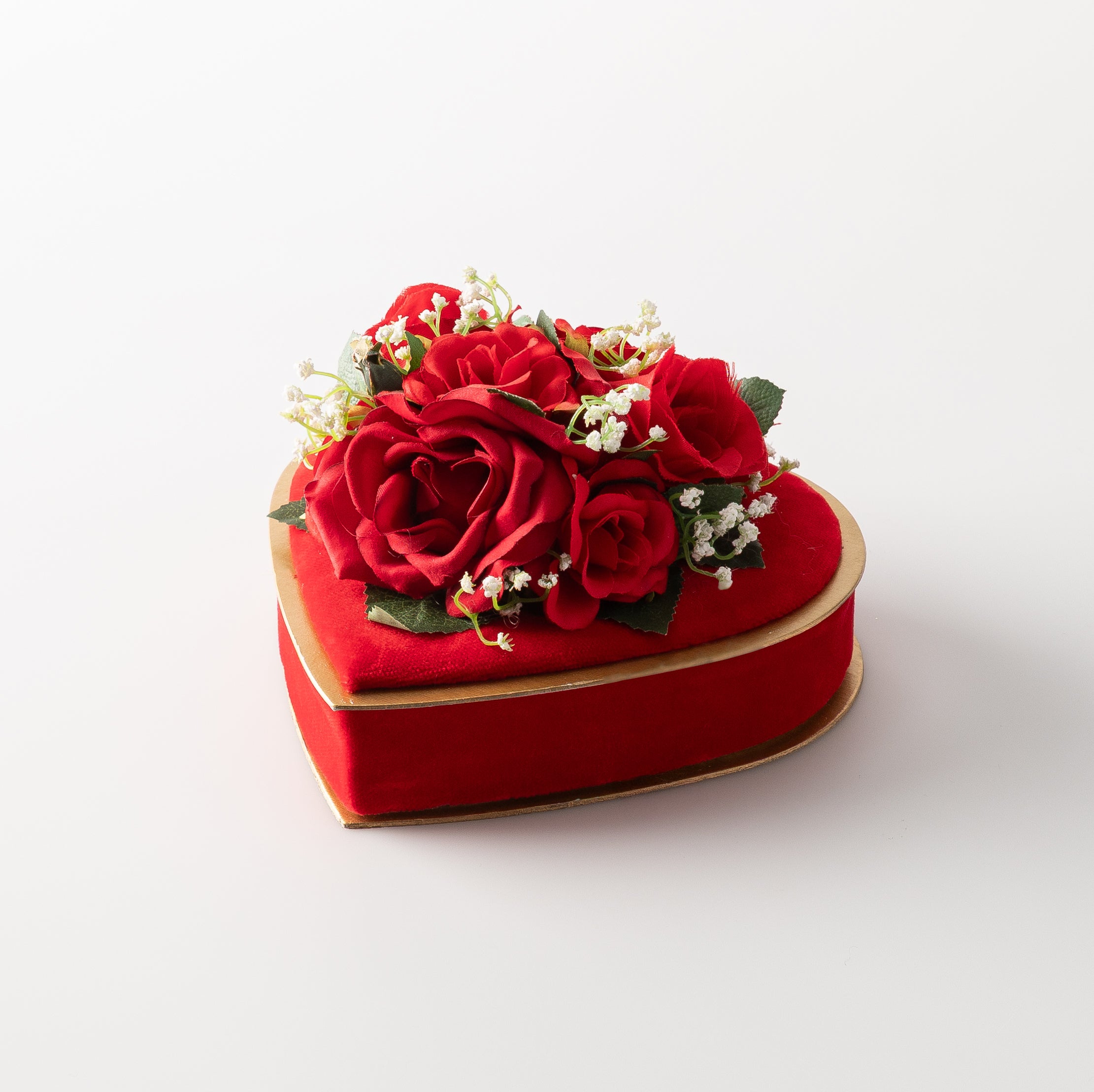 Valentine's Red Velvet Heart Gift Box