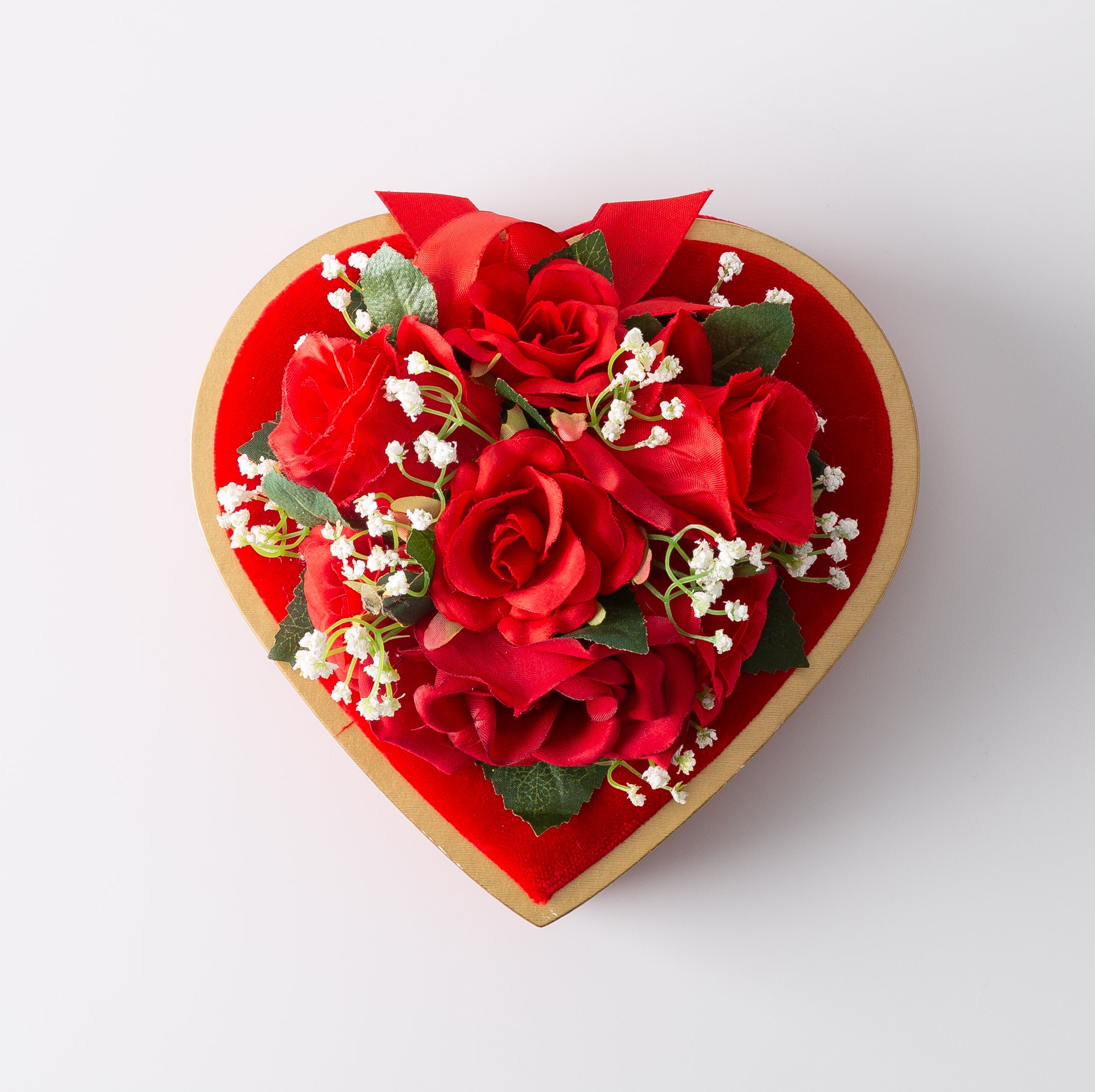 Valentine's Red Velvet Heart Gift Box