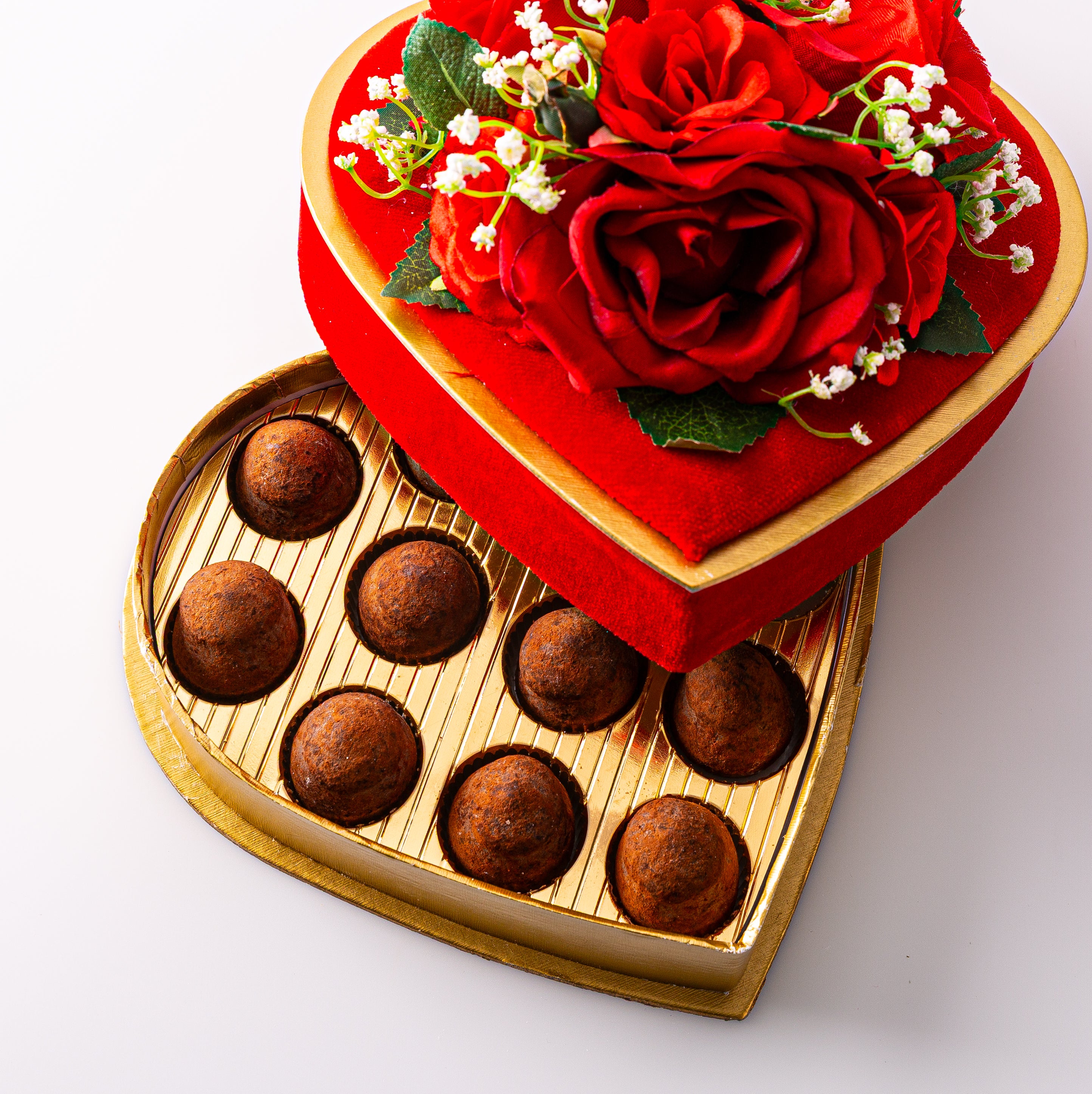 Valentine's Red Velvet Heart Gift Box