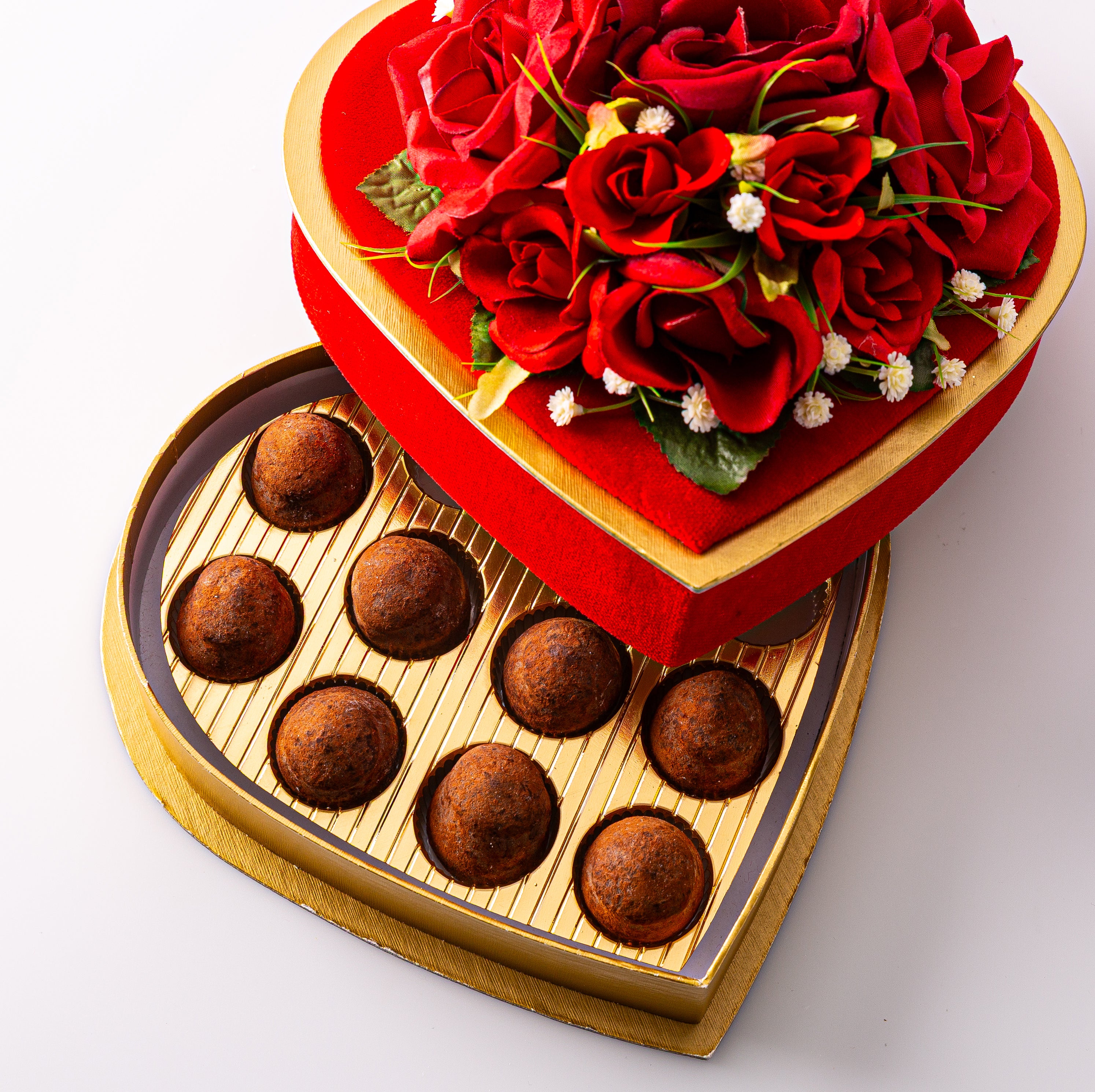 Valentine's Red Velvet Heart Gift Box