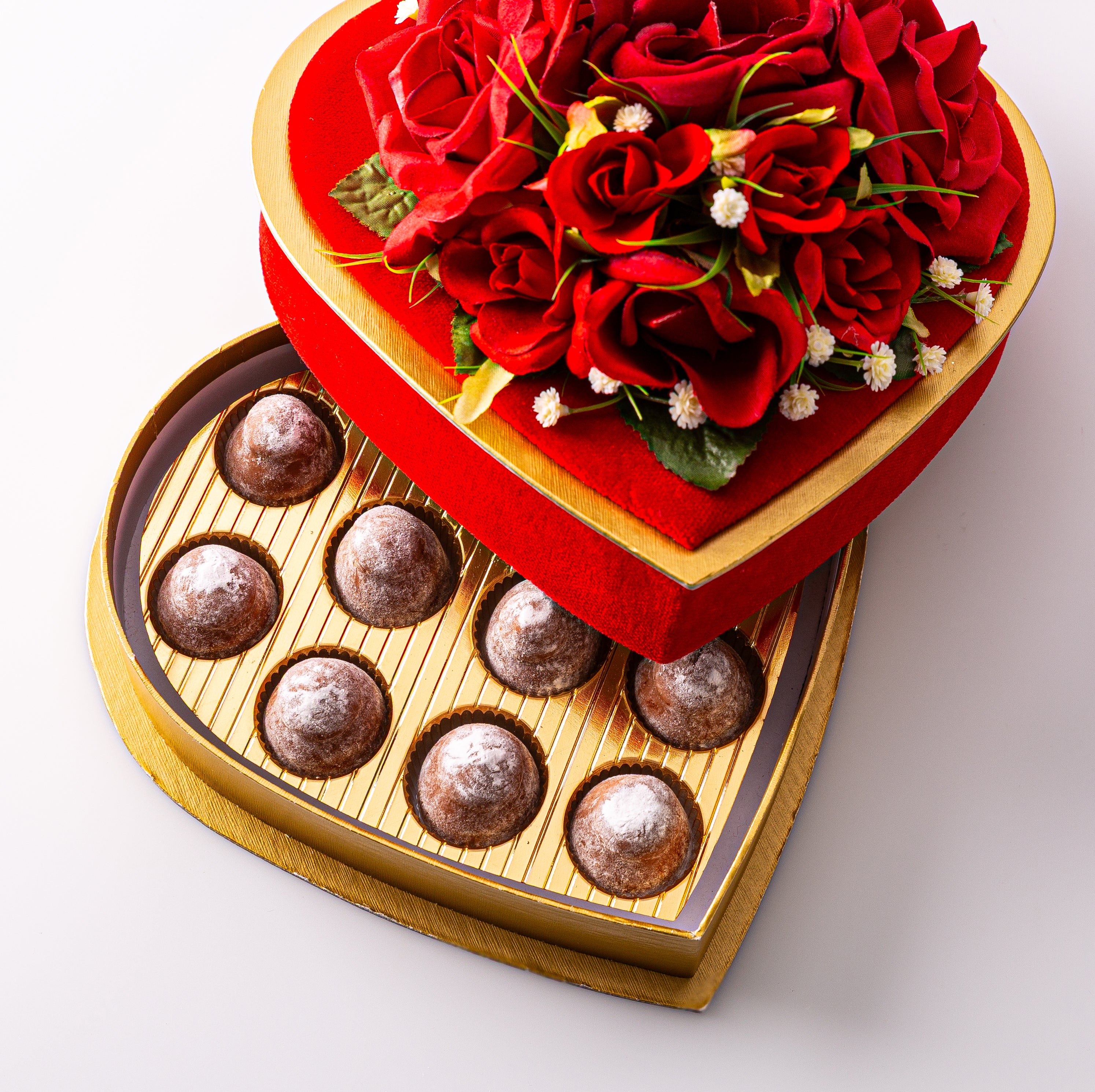 Valentine's Red Velvet Heart Gift Box
