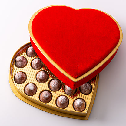 Valentine's Red Velvet Heart Gift Box