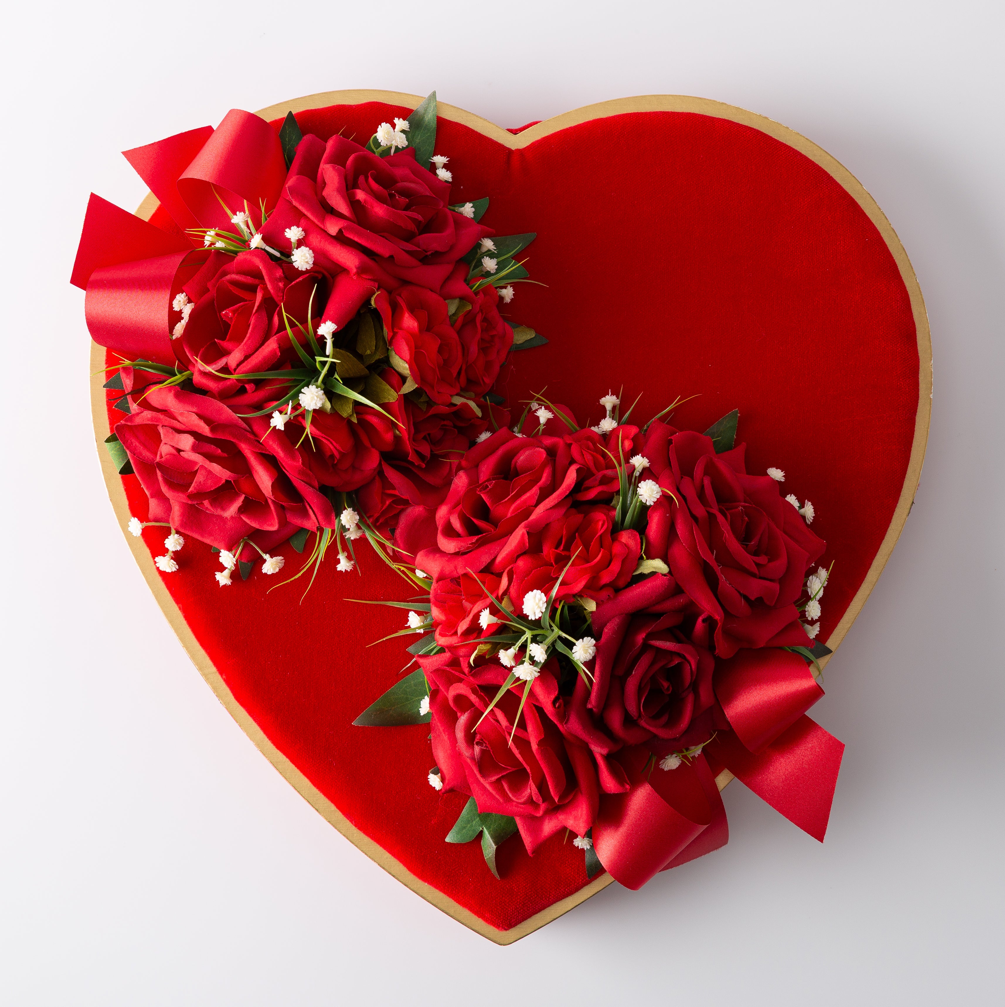 Valentine's Red Velvet Heart Gift Box