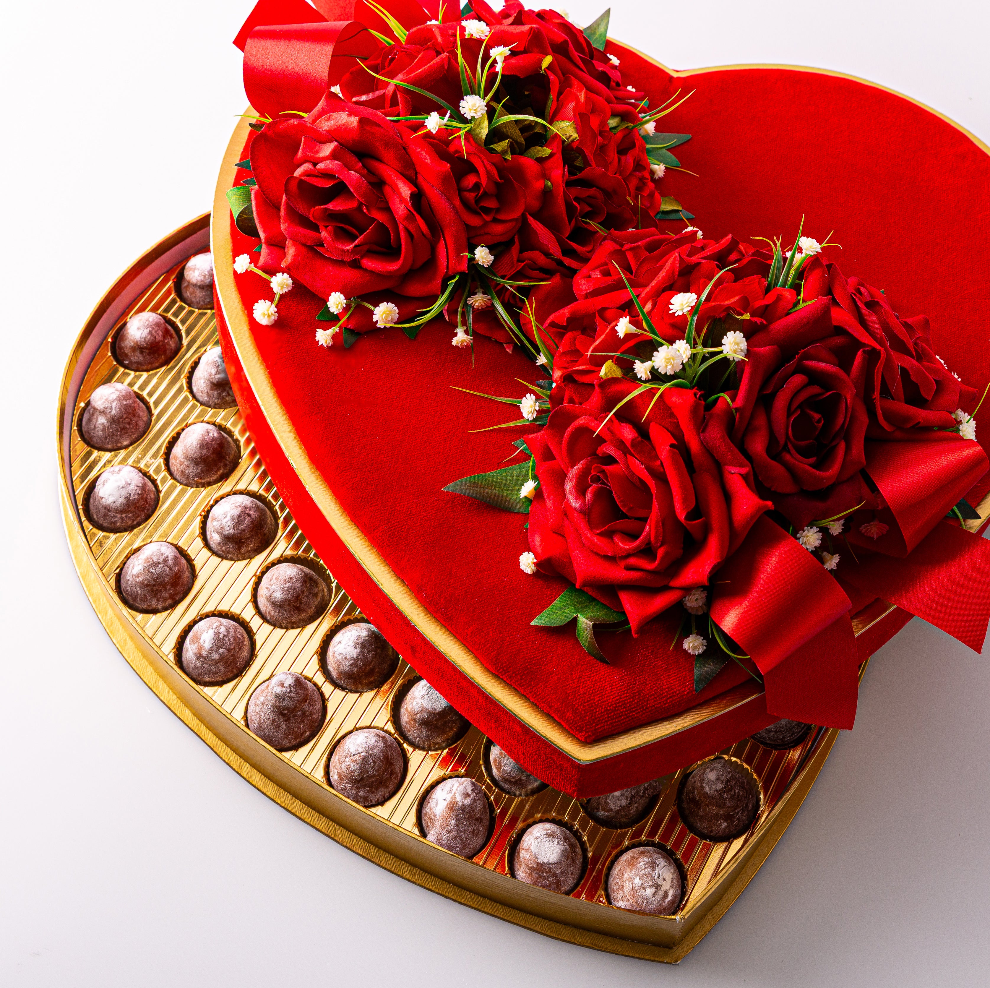 Valentine's Red Velvet Heart Gift Box