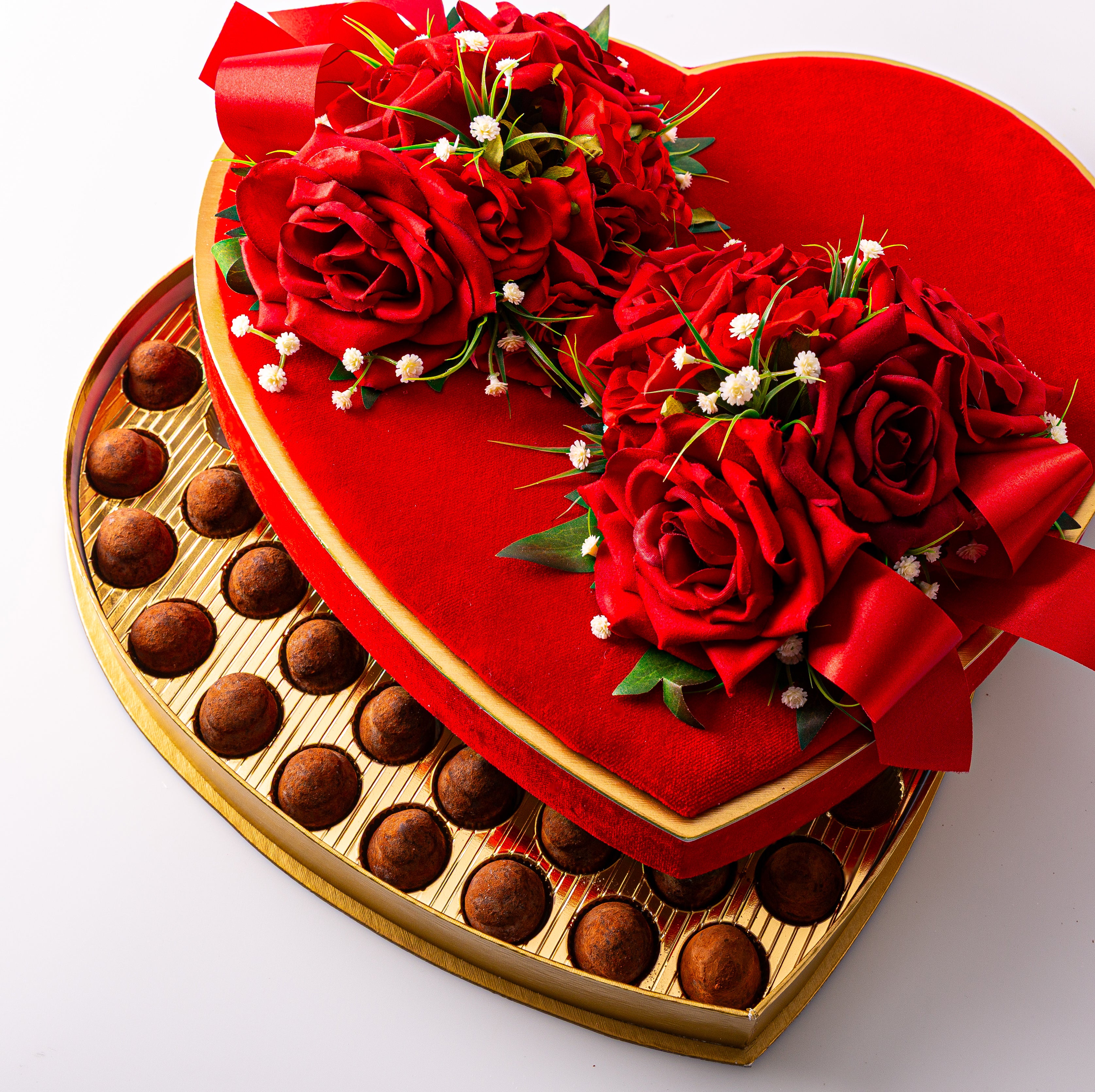 Valentine's Red Velvet Heart Gift Box