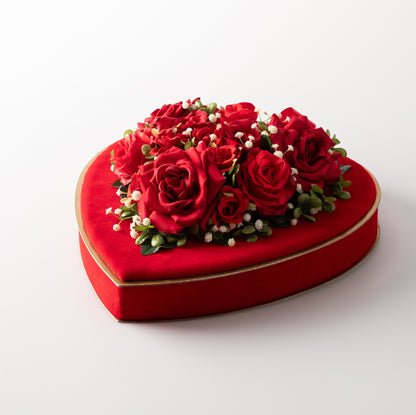 Valentine's Red Velvet Heart Gift Box