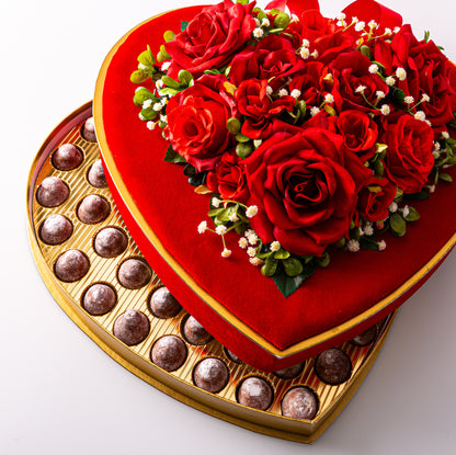 Valentine's Red Velvet Heart Gift Box