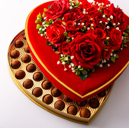 Valentine's Red Velvet Heart Gift Box