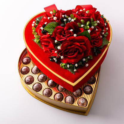 Valentine's Red Velvet Heart Gift Box