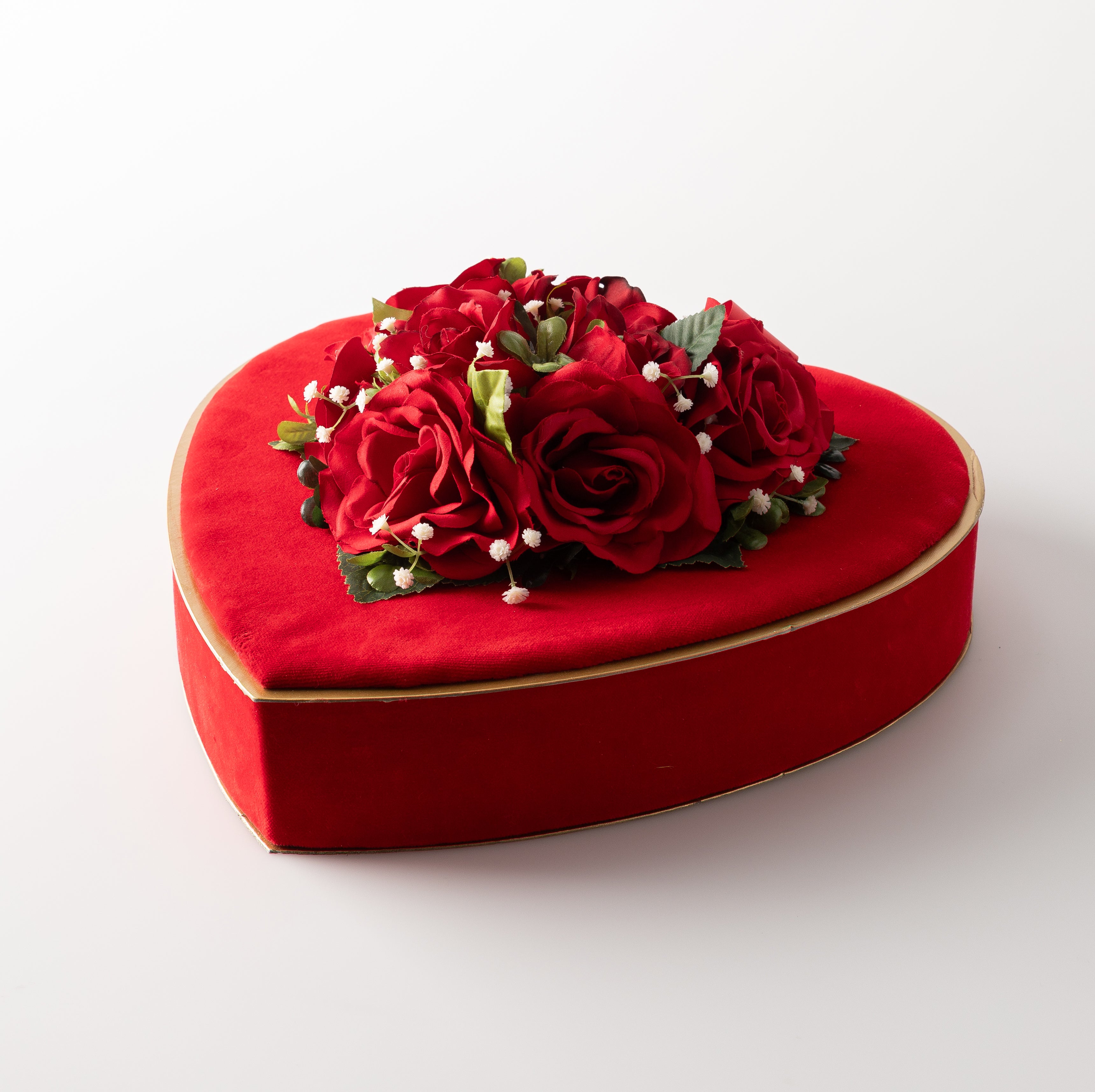 Valentine's Red Velvet Heart Gift Box
