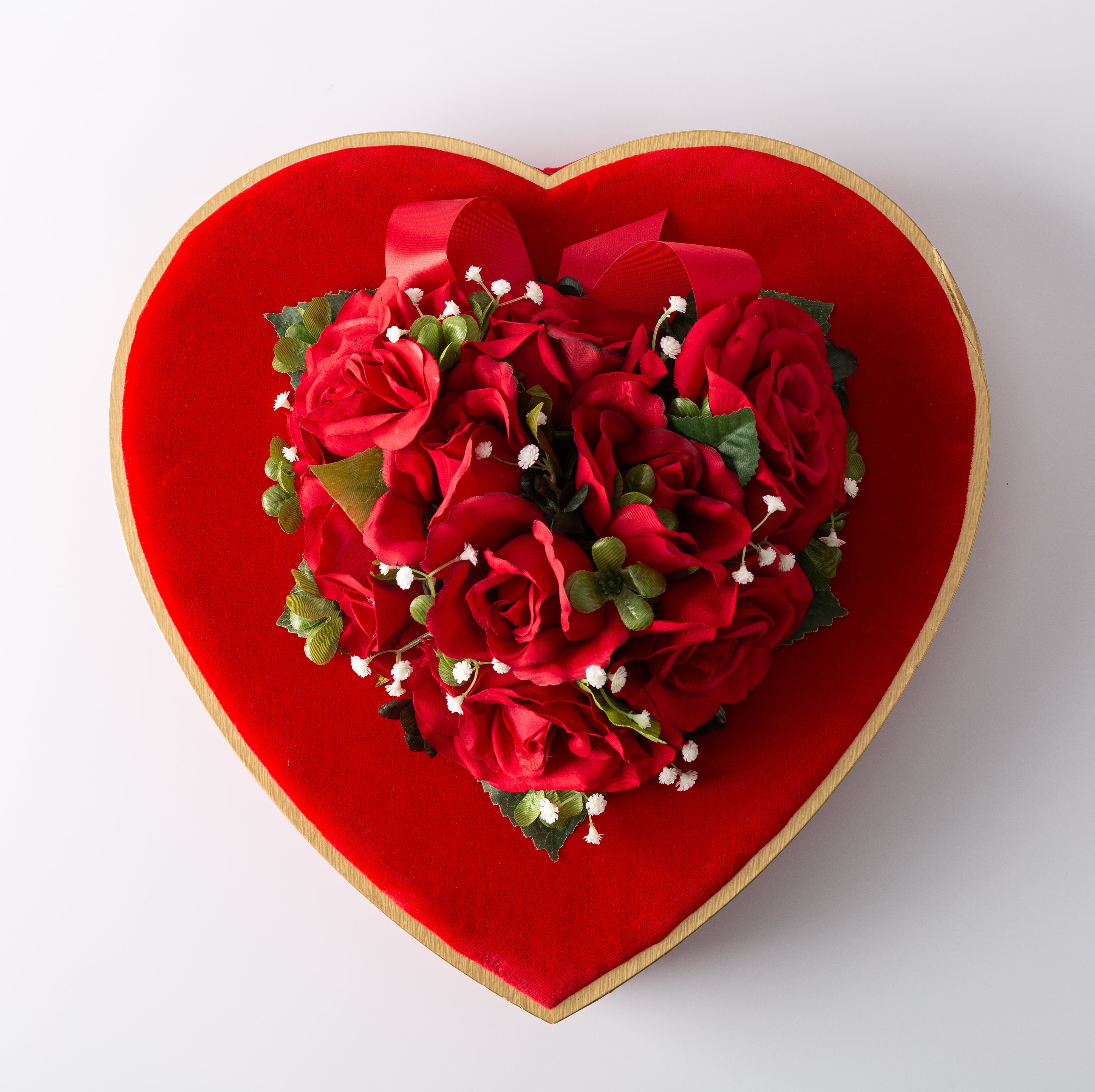 Valentine's Red Velvet Heart Gift Box