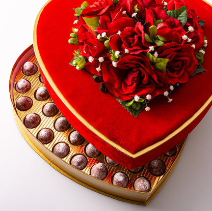 Valentine's Red Velvet Heart Gift Box